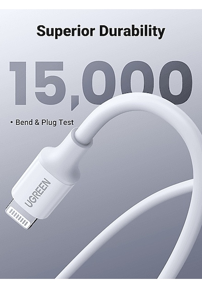 Ugreen Lightning To Usb-c 3a Pd Mfi Sertifikalı Hızlı Şarj Kablosu 1 M Beyaz