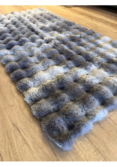 Hoom Rugs Rabbit 420 Multi Gri Çift Renkli Peluş Halı Çok Renkli