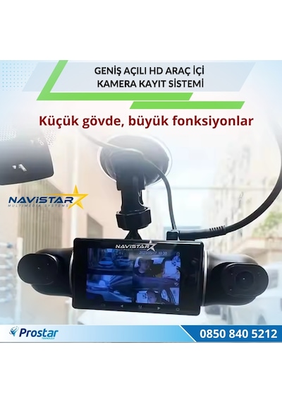 4 Kameralı 1080p Wıfı, Gps Geniş Açılı Dashcam Araç İçi Kamera Kayıt Sistemi 3 İnç Full Hd