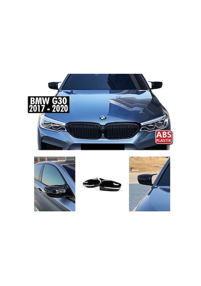 Bmw 5 Serisi G30 Yarasa Ayna Kapağı - Parlak Siyah - 2017+