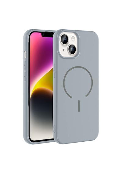 Zore İphone 13 Kılıf M-safe Şarj Özellikli Nvth Meta Kapak - Titanyum-gri