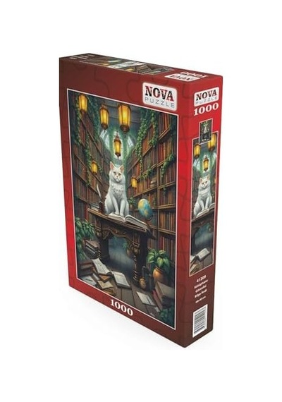Nova Puzzle 1000 Parça Kütüphane Görevlisi Bilge Kedi Yapboz - 41209