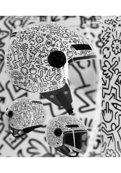 Shiro Kask Jet Ofc Kıoto Doodle Grafik Beyaz L 5960 Beyaz