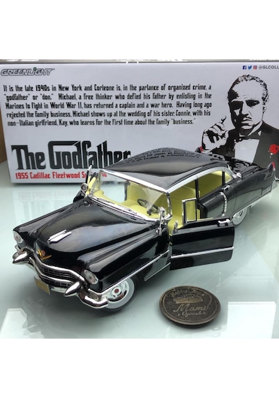 1955 Cadillac Fleetwood The Godfather Black 1 18 Greenlight