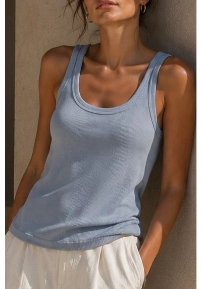 Bb Butik Basic Soft Cotton Fitilli Pamuk Basic Atlet Vücuda Oturan Kalıp Md3571 Bebe Mavi Bb Butik Basic Soft Cotton Fitilli Pamuk Basic Atlet Vücuda Oturan Kalıp Md3571 Bebe Mavi