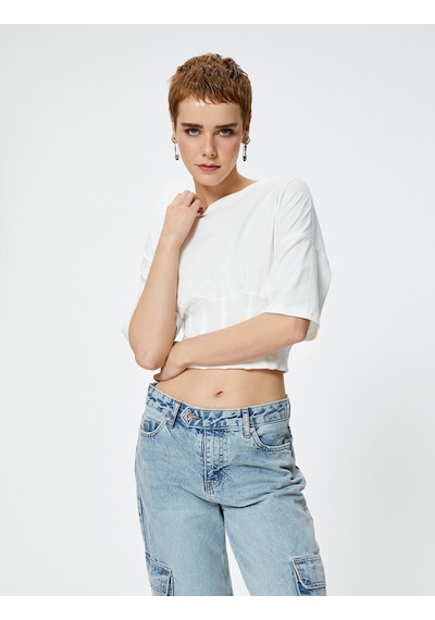 Koton Crop Korse Detaylı Tişört Kısa Kollu Bisiklet Yaka Pamuklu Ekru 4sal10198ık 4SAL10198IK010 Ekru Koton Crop Korse Detaylı Tişört Kısa Kollu Bisiklet Yaka Pamuklu Ekru 4sal10198ık 4SAL10198IK010 Ekru