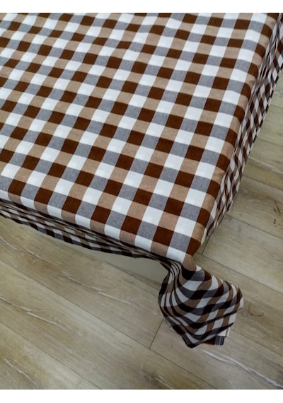 Hayat Home Kahve Renk Kareli Mutfak Masa Örtüsü Sofra Örtüsü