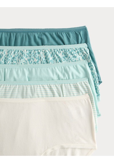 Marks & Spencer 5'li Cotton Lycra Short Külot Seti T61005104x Yeşil