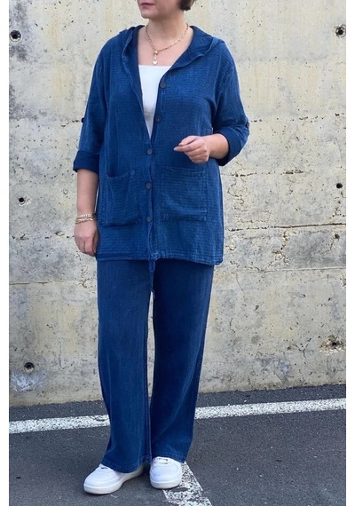 Mia Butik Kadın Güneş Keten Lacivert Takım Lacivert