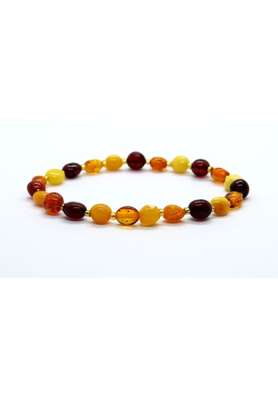 Ambergold Kehribar Bileklik Damla Kehribardan Blk508 Çok Renkli