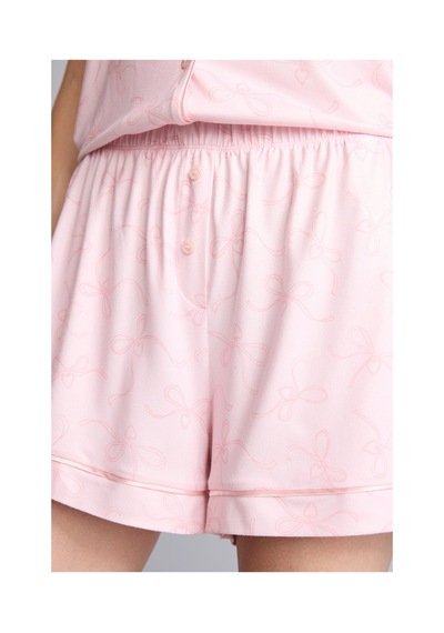 Defacto Regular Fıt Kısa Kollu Üst Kısa Paça Şort Softshell Pijama Takımı H4198ax26aupn38 Pembe-pn38