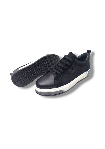 Growish Gr0265 Hakiki Deri & Nubuk Kaydırmaz Ray Taban Sneaker Ayakkabı Siyah