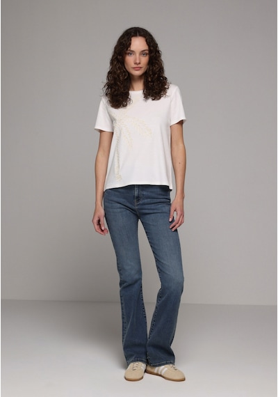 Colin's Colins Regular Fit Yuvarlak Yaka Nakışlı Kadın Beyaz Kısa Kol Tişört Cl1079675 Q1.v1 Ofw