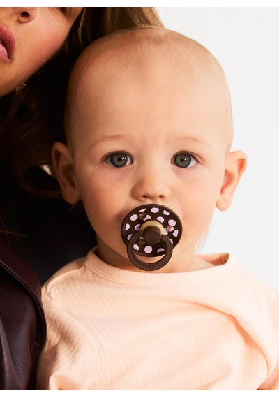 Bibs Studio Polka Big Kauçuk Emzik - Mocha Babypink 6-18 Ay