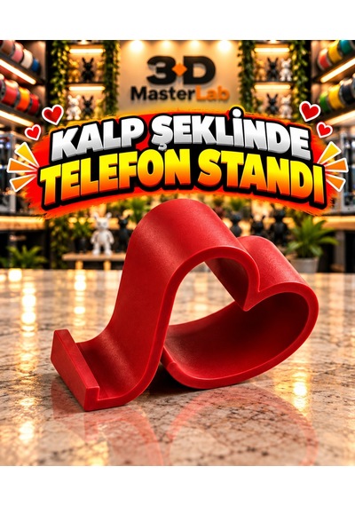 Kalp Şeklinde Telefon Standı - Telefon Tutucu