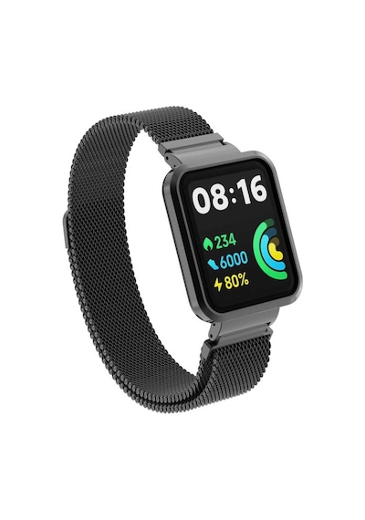Xiaomi Redmi Watch 2 Lite Uyumlu Krd-58 Metal Mkst Kordon-siyah