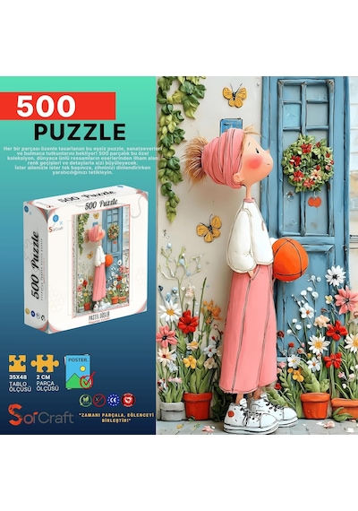 500 Parça Puzzle Pastel Düşler Rengarenk Çiçekler Standart