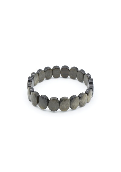 Hakiki Doğal Rainbow Obsidyen Taşı Bileklik Siyah