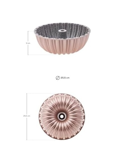 Cake Pro Dilimli Rosegold Döküm Kek Kalıbı 26 Cm