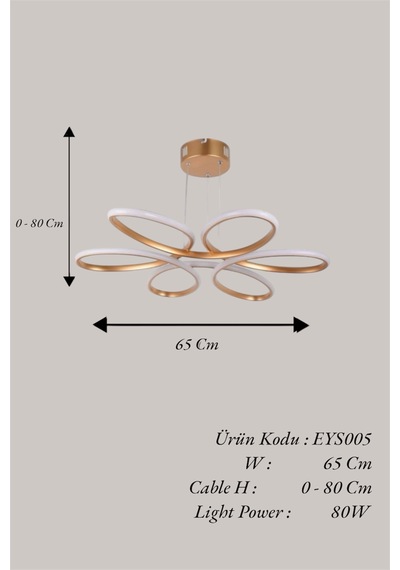 Modern Eskitme Papatya Tek Renk Beyaz&sarı&günışığı Led Avize Gold