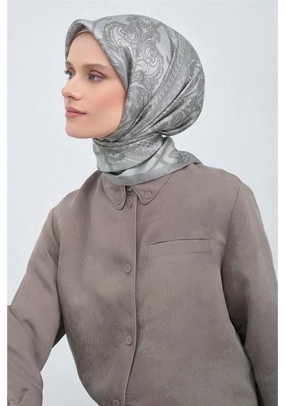 Armine İpek Eşarp 2026 Yaz - 9537-81 Gri Twill