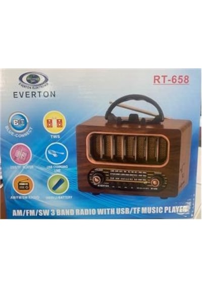 Everton Rt-658 Bluetooth Fm-usb-tf-aux Şarjlı Nostaljik Radyo