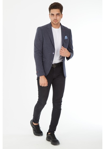 Sposo 5134 Dar Kalıp Örme Kumaş Lacivert Erkek Blazer Ceket Lacivert Sposo 5134 Dar Kalıp Örme Kumaş Lacivert Erkek Blazer Ceket Lacivert