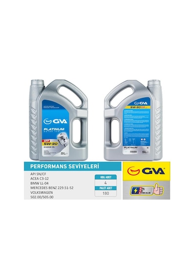 Motor Yağı 5w30 5 Lt Platınum Partiküllü-dpf Tam Sentetik Apı Sn/cf 4 Adet 5w30-93165557