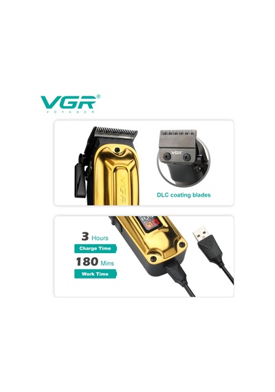Saç Sakal Tıraş Makinesi Seti Metal Clipper Trimmer Gold V-138 & V-290
