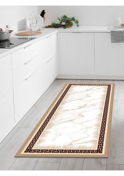 Makinede Yıkanabilir Kaymaz Taban Leke Tutmaz Dijital Baskı Mutfak Halısı 6631m 001