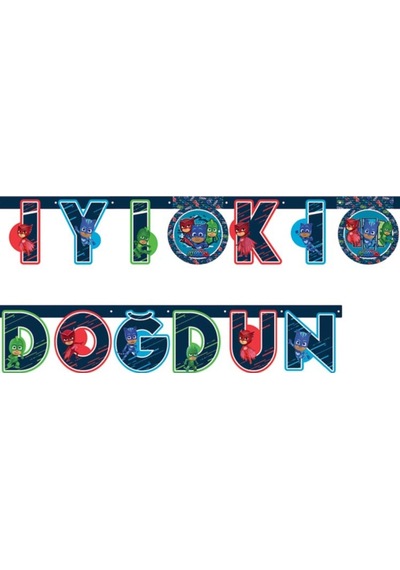 Pijamaskeliler Temalı İyi Ki Doğdun Banner
