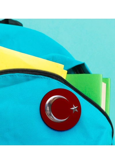 Bk Gift Türk Bayrağı Ahşap Rozet 5 Adet 1
