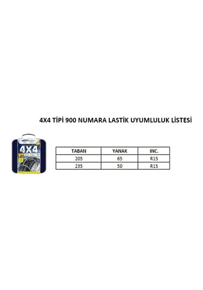 Kar Zinciri 4x4 Tipi 900 Numara Diğer