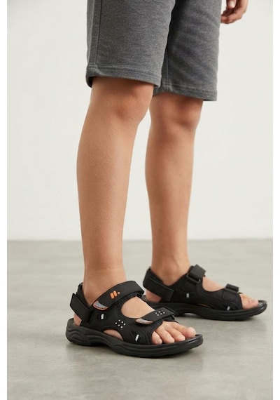 Minican Kids Kn-1600-26y Erkek Çocuk Ortopedik Sandalet Siyah
