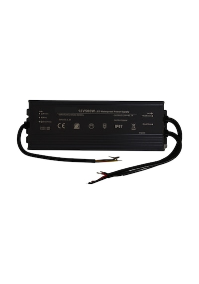 HazarLed 12 Volt 41,7 Amper Ip67 Su Geçirmez Dış Cephe Led Adaptör 500 Watt