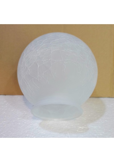 Osmanlı Avize Camı Mat Beyaz Çatlak Desenli Ağız Çapı 7,5-8 Cm Mat Beyaz