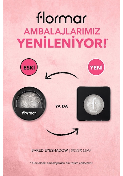 Flormar Yoğun Işıltılı Göz Farı - Baked Eyeshadow -009 Silver Leaf- 8682536052504