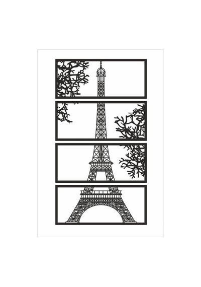 Paris Eyfel Kulesi Tablosu Ahşap Dekoratif Duvar Tablosu