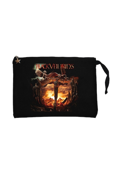 Black Veil Brides Vale Siyah Clutch Astarlı Cüzdan / El Çantası Siyah