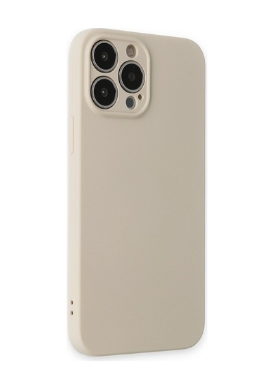 Apple iPhone Uyumlu 13 Pro Kılıf Nano İçi Kadife Silikon - Bej Ym327903