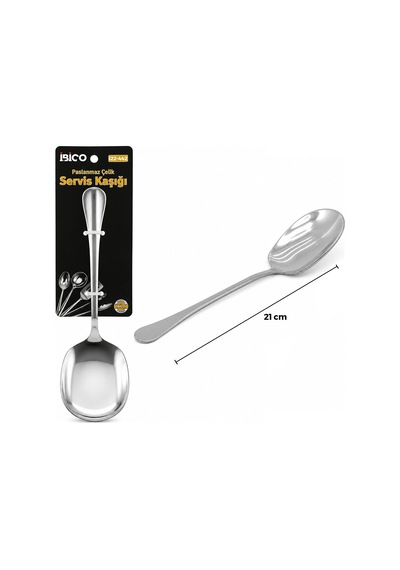 İbico İ22-442 21cm Krom Metal Servis Kaşık - 12'li Paket Diğer