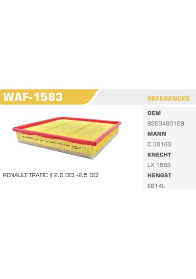 WINKEL WAF-1583 WINKEL HAVA FİLTRESİ TRAFIC II / VIVARO / PRIMAST