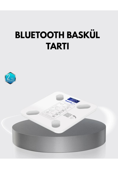 Bluetooth Akıllı Tartı 8 Fonksiyonlu Dijital Baskül, 180 Kg Kapasiteli Renkli