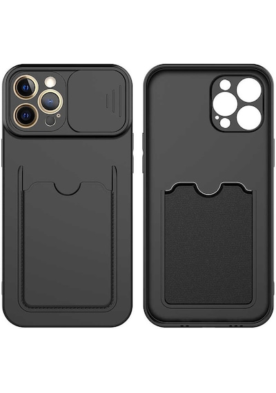 Apple Uyumlu iPhone 12 Pro Uyumlu Kartix Kılıf-siyah Siyah -