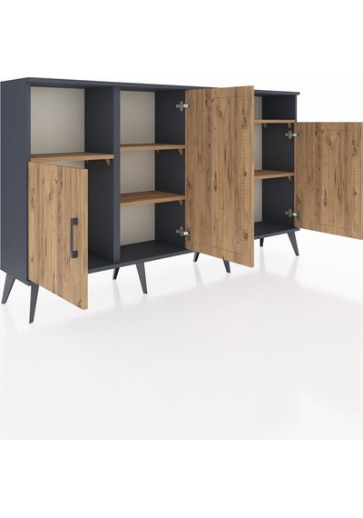 Arges Konsol 5 Raflı 4 Kapaklı 176x30x99 Antrasit-çam Atlas Çam - Antrasıt Arges Konsol 5 Raflı 4 Kapaklı 176x30x99 Antrasit-çam Atlas Çam - Antrasıt