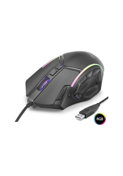 Gaming Mouse 12800 Dpi 12 Tuş Makro 1000hz Rgb - Siyah X15