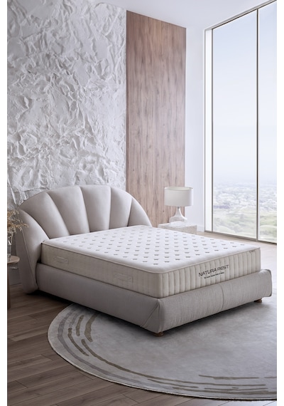 Yataş Natura Rest Yatak, Baza, Başlık 3'lü Set - Bej - 160x200