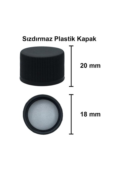 Lexroo 100 Ml Şeffaf Piramit Sosluk 100 Cc Kapaklı Kavisli Cam Şişe 6 Adet Siyah Plastik