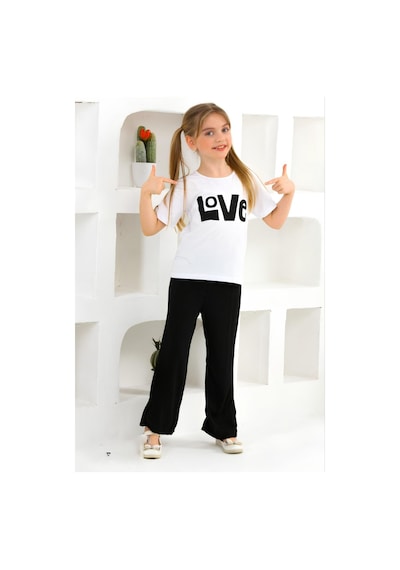 Siyah Love Baskılı 6-14 Yaş Takım 2030-3 Siyah