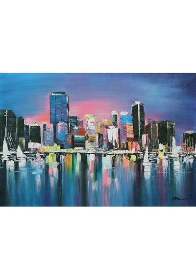Deniz Soyut El Yapımı Yağlı Boya Tablo 108x80cm